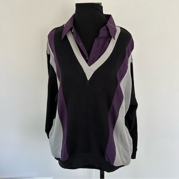 Vintage 90s casual, chunky knit, shirt, top size XL - Picture 1 of 5